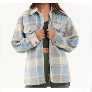 RSQ Blue Flannel Shacket Size XL
